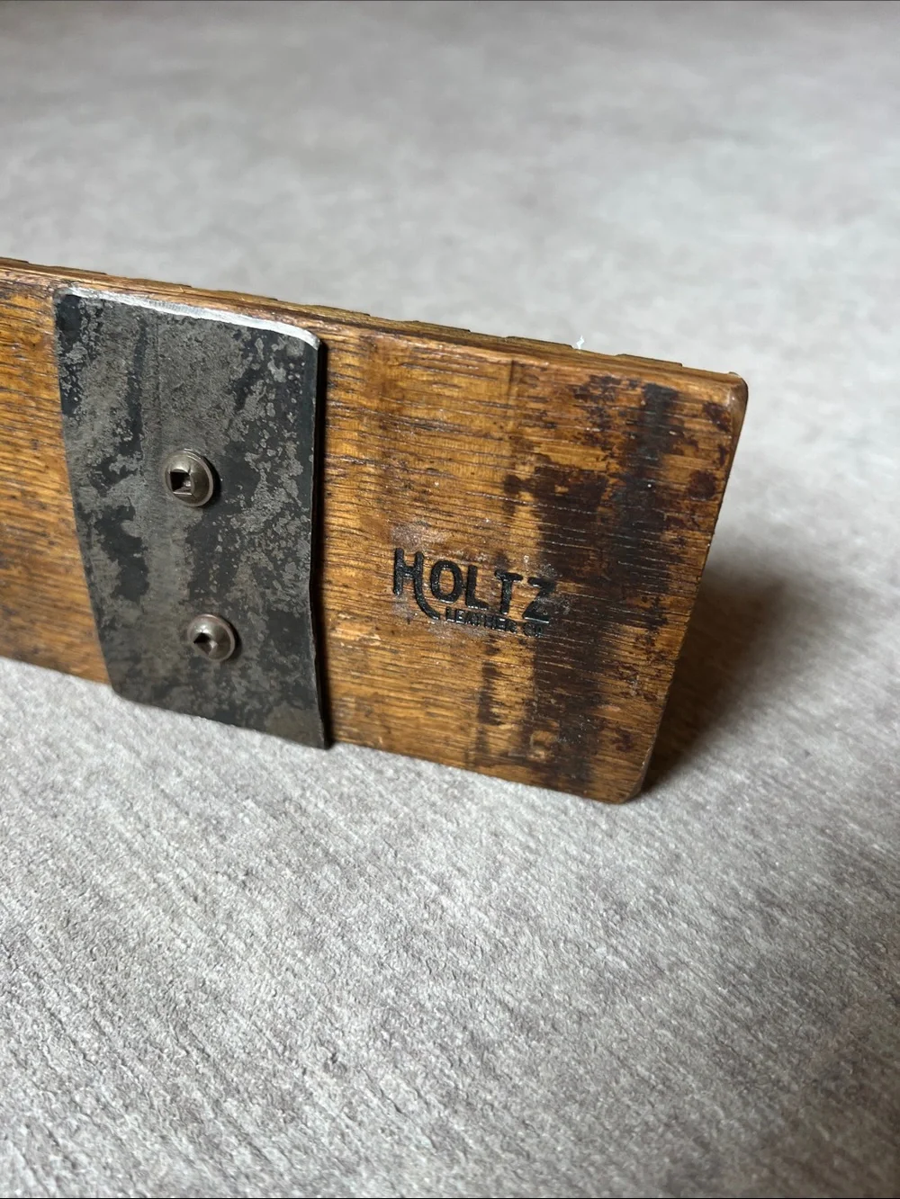 Rustic Brown Wood Wall Hook with Black Metal Double Hanger
